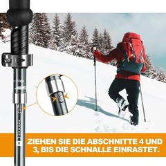 Hiking Poles Walking Poles Walking Poles 110-130cm Folding Adjustable Lightweight