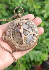 SUGRA ART Trust in The Lord… Famous Quote Sundial Compass with Leather case