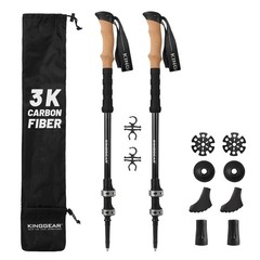 TPC-3K 100% Carbon Fiber Trekking Poles for Hiking – Ultralight Collapsible H…
