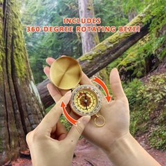 Mini Copper Compass Waterproof Pocket Survival Compass Hiking Gear for Women Men