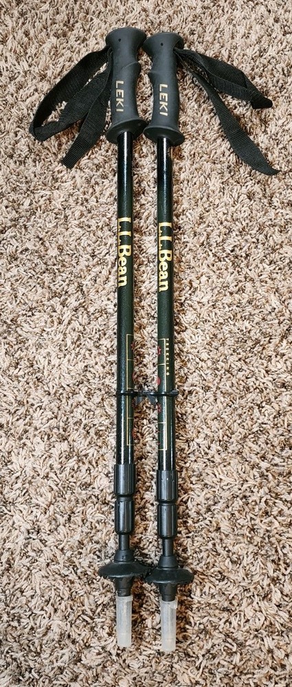 LL Bean / LEKI Collaboration Trekking Poles Set of 2 w/ Tip Covers