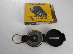 Vintage Pathfinders Lensatic Compass Original Box Model 23212 Taiwan