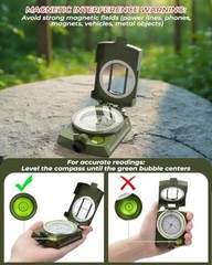 Compass: Accurate Durable Lightweight Orienteering Compass with Army Green
