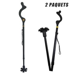 Ergonomic 2-Pack Folding Walking Sticks, Retractable & Adjustable for Elders