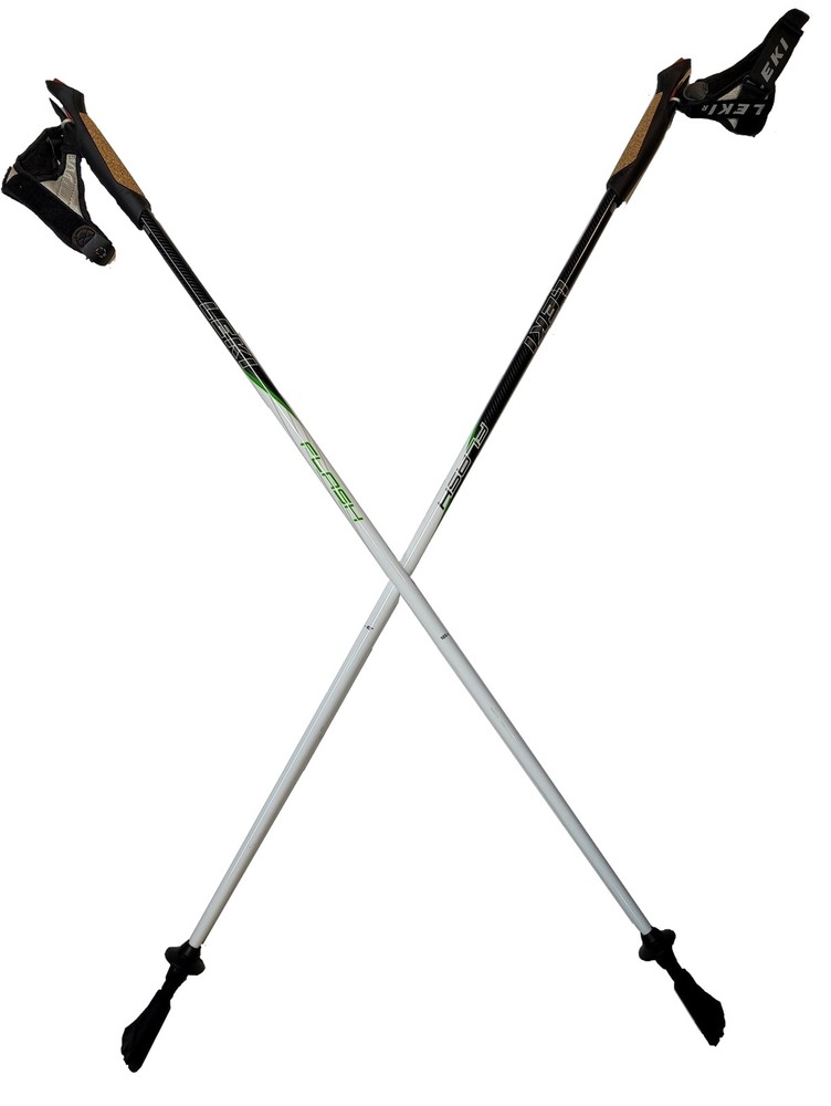 LEKI Nordic Walking Flash Carbon White/Black/Green 115cm
