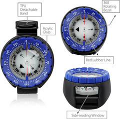 Professional Waterproof Dive Compass with TPU Band for Outdoor Activities