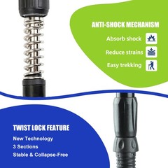 2X Telescopic Walking Trekking Poles Nordic Hiking Sticks Adjustable Alpenstock