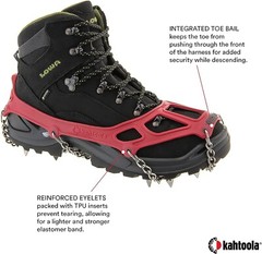 Kahtoola MICROspikes -snow, ice, trail hiking crampons – RED, EXTRA SMALL
