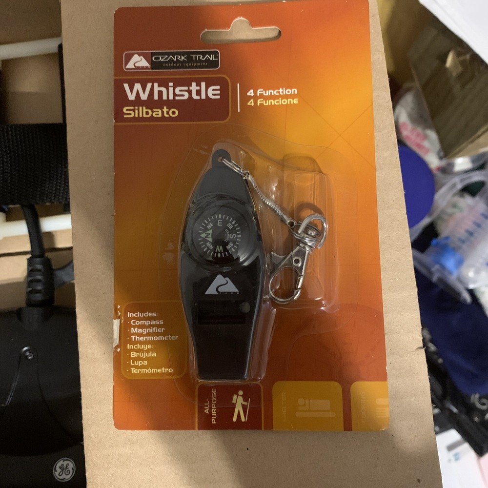 4 Function Whistle,Thermometer,Magnifier,Compass,056389100442,Ozark, NIB
