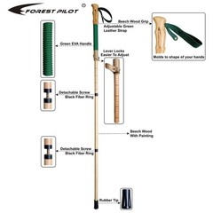 Trekking Poles 1 Piece Adjustable Hiking or Walking Stick Strong, Natural…