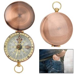 Vintage Pocket Compass, Classic Camping Watch Flip Compass Portable Survival