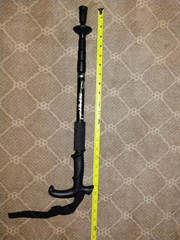 Adjustable Telescopic Aluminum Trekking Pole Black Foam Grip Rubber Tip Hiking