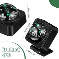 Car Compass Portable Auto Dashboard Ball Compass for Accurate Direction