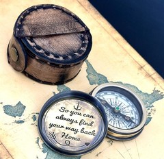 So You Can Always Find Your Way Back Home – Luxury Engraved Brass Pocket Comp…