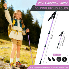 Hiking Trekking Poles for Kids, 2 Pack anti Shock, Adjustable, Collapsible Hikin