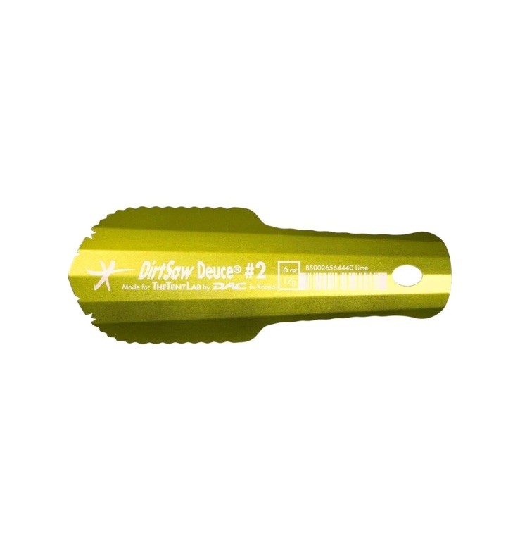 TheTentLab DirtSaw® Deuce #2 – .6 oz Ultralight Backpacking Trowel, Color: Lime