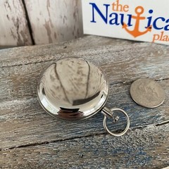 Silver Finish Brass Push Button Compass – Pocket Style – Nautical Navigation