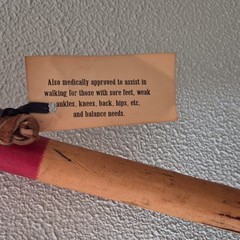 Oregon Trail Handmade Wood Hiking Staff Red Tan Unisex Adult Walking Pole