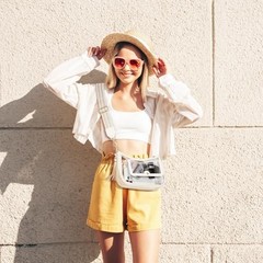 Clear Bag for Stadium Events, Clear Purses for Women, Crossbody Milky White