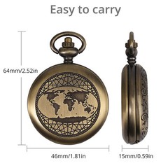 Portable Compass Brass Watch Pocket Outdoor Camping Hiking Navigation With Chain