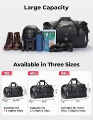Waterproof Motorcycle Dry Bag – Duffle Tail Bag Soft Luggage, 40L Black