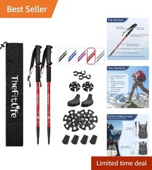 Stylish Ultralight Nordic Walking Sticks – 2-Count with Quick Lock and Carry Kit