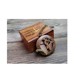 Engraved Sundial Compass Anniversary Gift, Vintage Style Compass, Christmas Gift