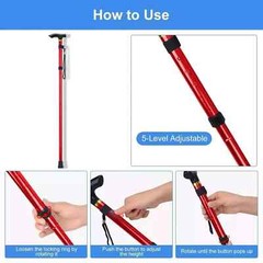 Cane Walking Stick Adjustable Folding walking Aluminum Collapsible Travel Hiking