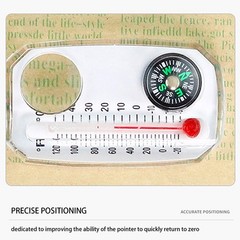 Glow-in-the-Dark Zipper Pull Compass & Thermometer Camping Survival Hanger Ring