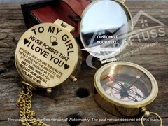 To My Girl Brass Compass -Personalized Engraved Compas-Gift For Every Occassions