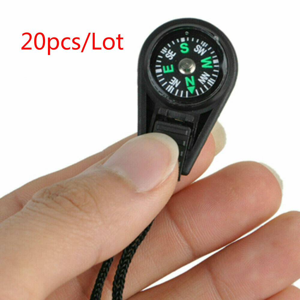 20pcs/pack Mini Portable Compass Survival Hiking Camping Direction Outdoor Tool