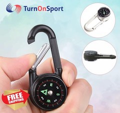 TurnOnSport Compass Keychain Black White