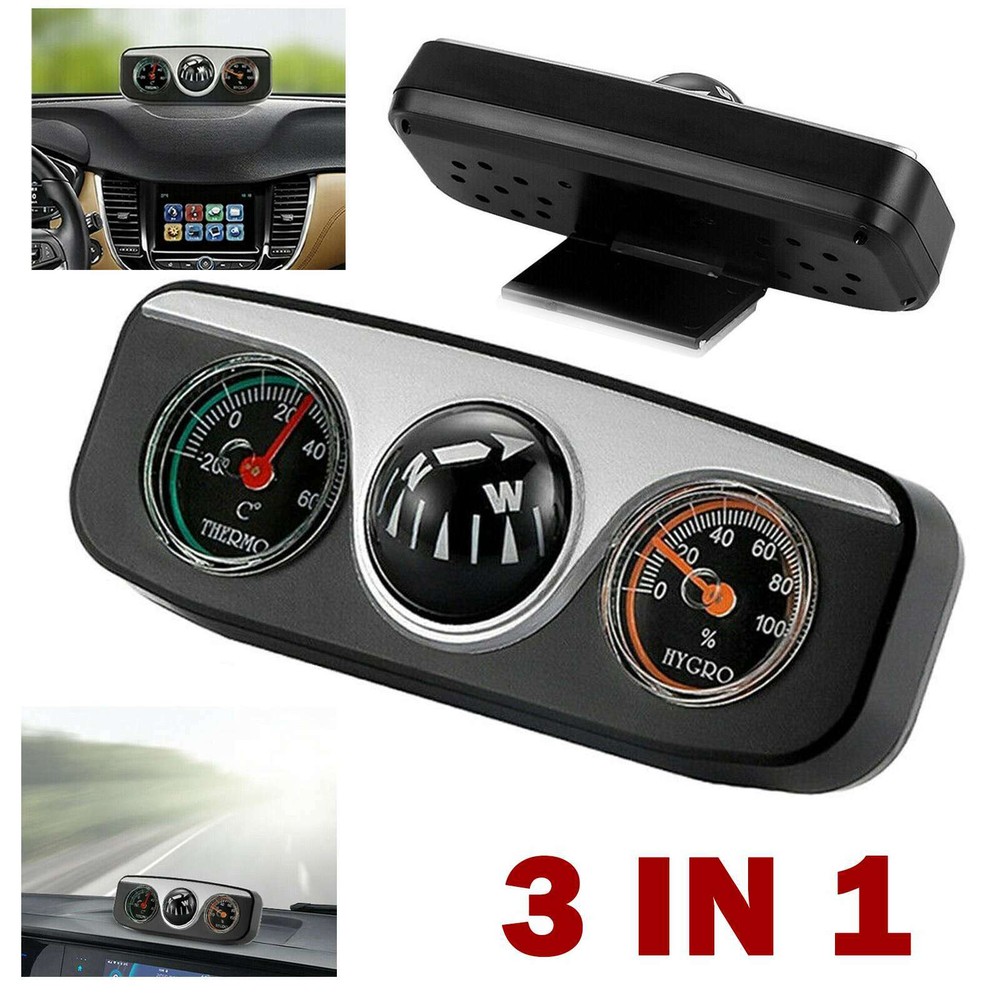 3 in 1 Car Dashboard Thermometer Navigation Compass Ball for Boat Marine Truck
