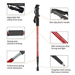 Trekking Poles Shock Absorbing Adjustable Hiking or Walking Sticks for Hiking…