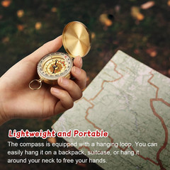 Navigation Compass, Hiking Compass with Luminous Function, Waterproof Pocket Com