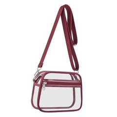 Clear Bag for Stadium Events Clear Sports Fan Handbags Purses Large Rose Red