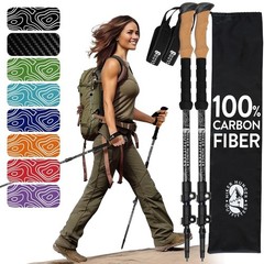 Lightweight Carbon Fiber Trekking Poles – Collapsible Hiking Sticks with Cork &