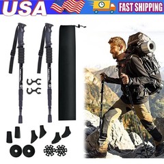 2PC Trekking Poles Nordic Walking Hiking Sticks Anti-shock Adjustable Alpenstock