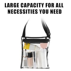 Clear Bag For Stadium Events Clear purse for Women Black