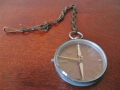 Vintage Clear Glass Handheld Hiking Camping Mapping Compass Made in Japan