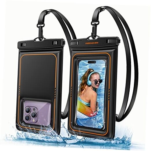 UNBREAKcable Floating Waterproof Phone Pouch 2 Pack, IPX8 Waterproof 7.0 inch