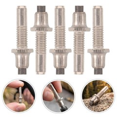5pcs Trekking Pole Tip Replacement – Tungsten Steel Walking Stick Screw-On Tips