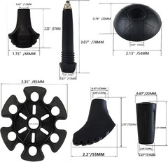 12-Pack Trekking Pole Tips: Durable Rubber End Caps for Ultimate Protection
