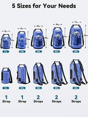 Dry Bag Waterproof for Women Men, 5L/10L//30L/40L Roll Top 20L Bluish Violet