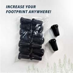 Black Trekking Pole Tips Replacement Hiking Walking Stick Tips Poles Rubber