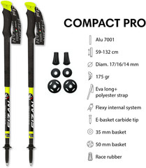 Compact Pro – 6.1 Oz Ultralight Adjustable Trekking Poles for Trail Running and