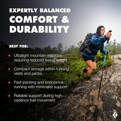 Distance Z Trekking Poles Pair Ultralight Foldable Z-Pole Design Trail Running