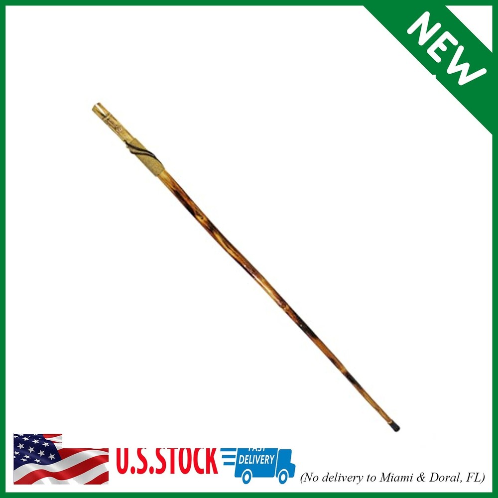 Survivor Series 55″ Hand Carved Wolf Hiking Stick, Weatherproof, Rope Wrapped, M