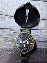Vintage Military Style Lensatic Marching Sighting Compass Metal Japan
