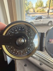Black Engineer Pocket Lensatic Compass In A Box , Made In Japan